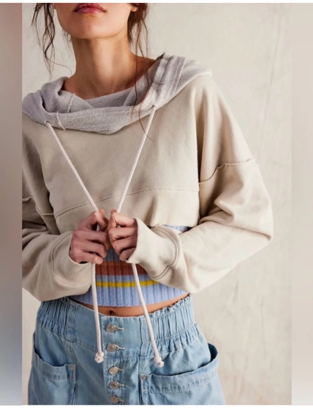 We The Free Charmed Cropped Sweatshirt Hoodie